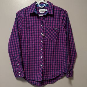 Vineyard Vines plaid button down with cashmere